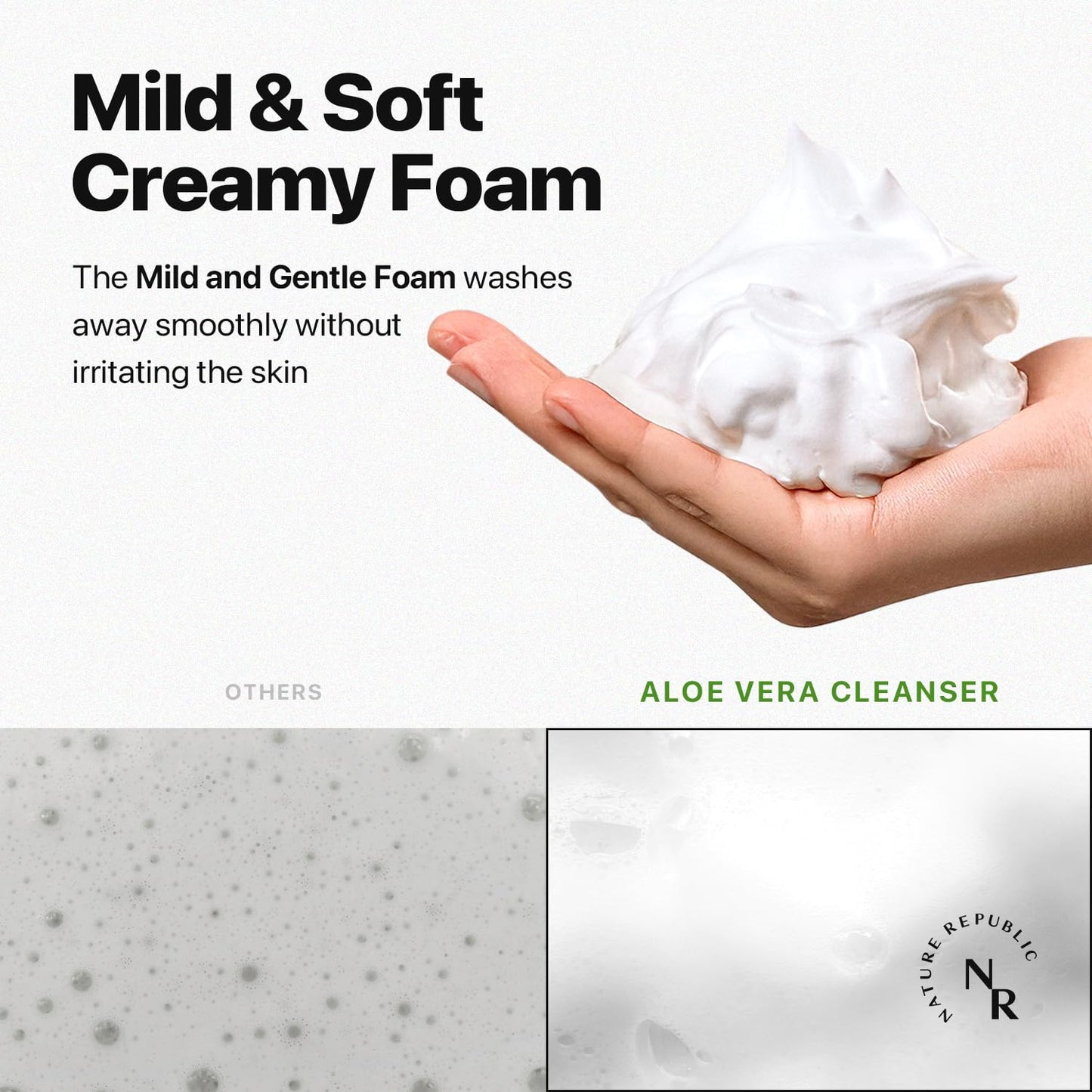 Nature Republic Mild & Moisture Aloe Vera Foam Cleanser -  5.07 fl Oz