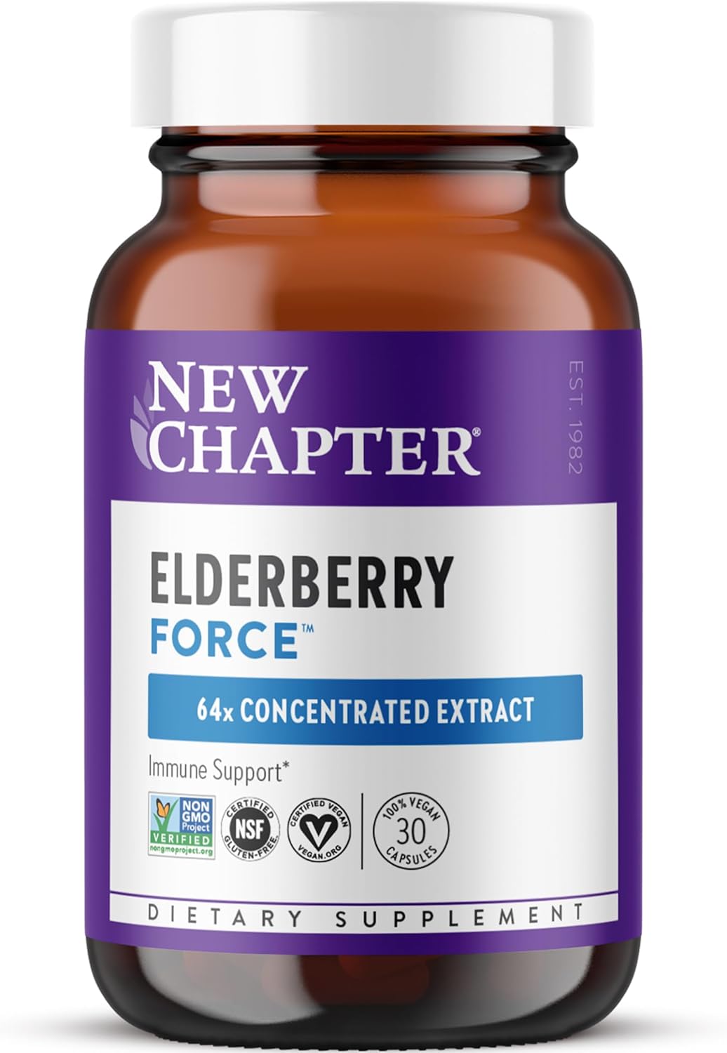 New Chapter Vegan Elderberry Capsules -  30 Count