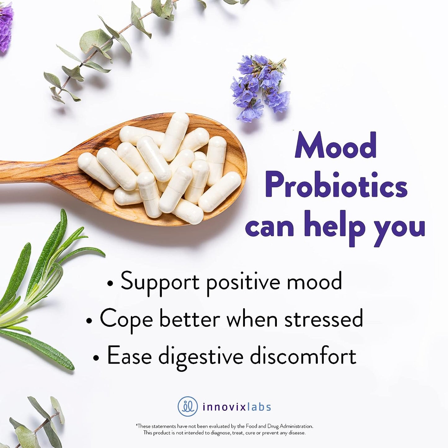 InnovixLabs 1st Probiotic Formula Clinically Studied for Mood Support 60 capsules