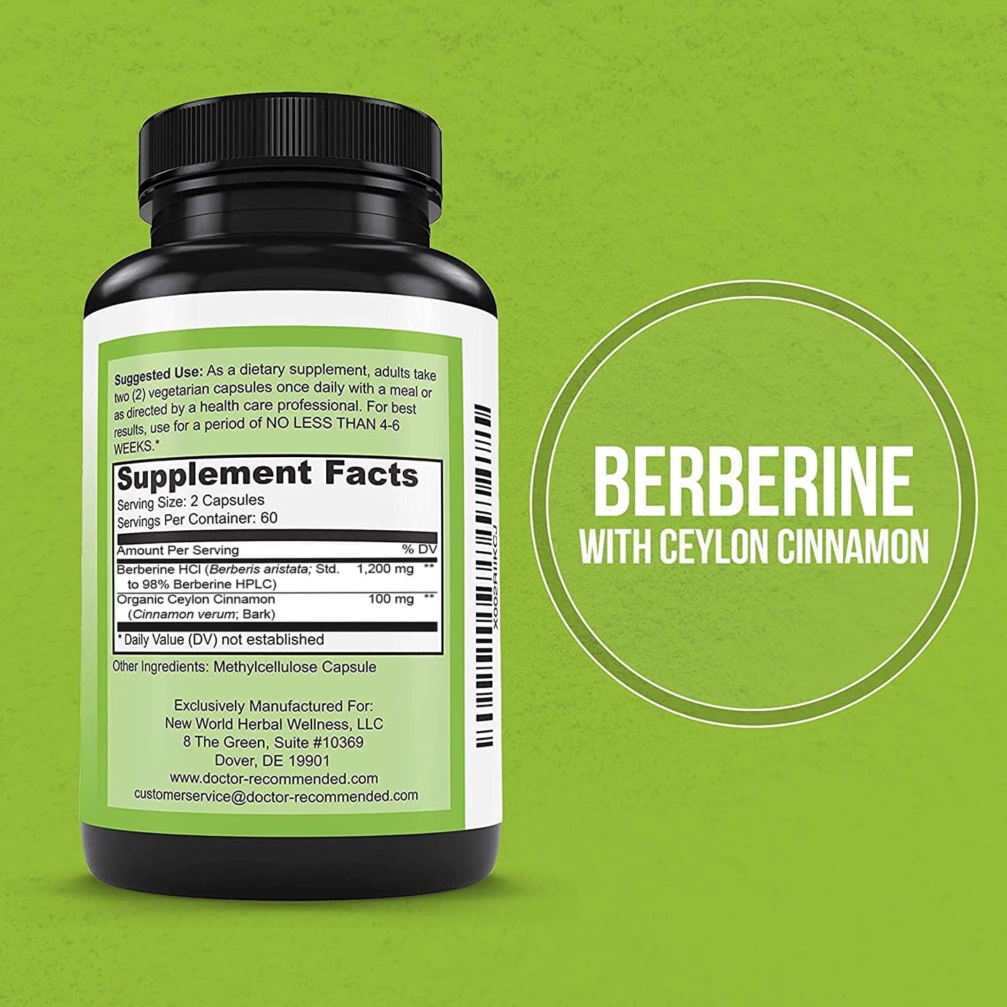 Berberine with Ceylon Cinnamon 120 Veggie Capsules
