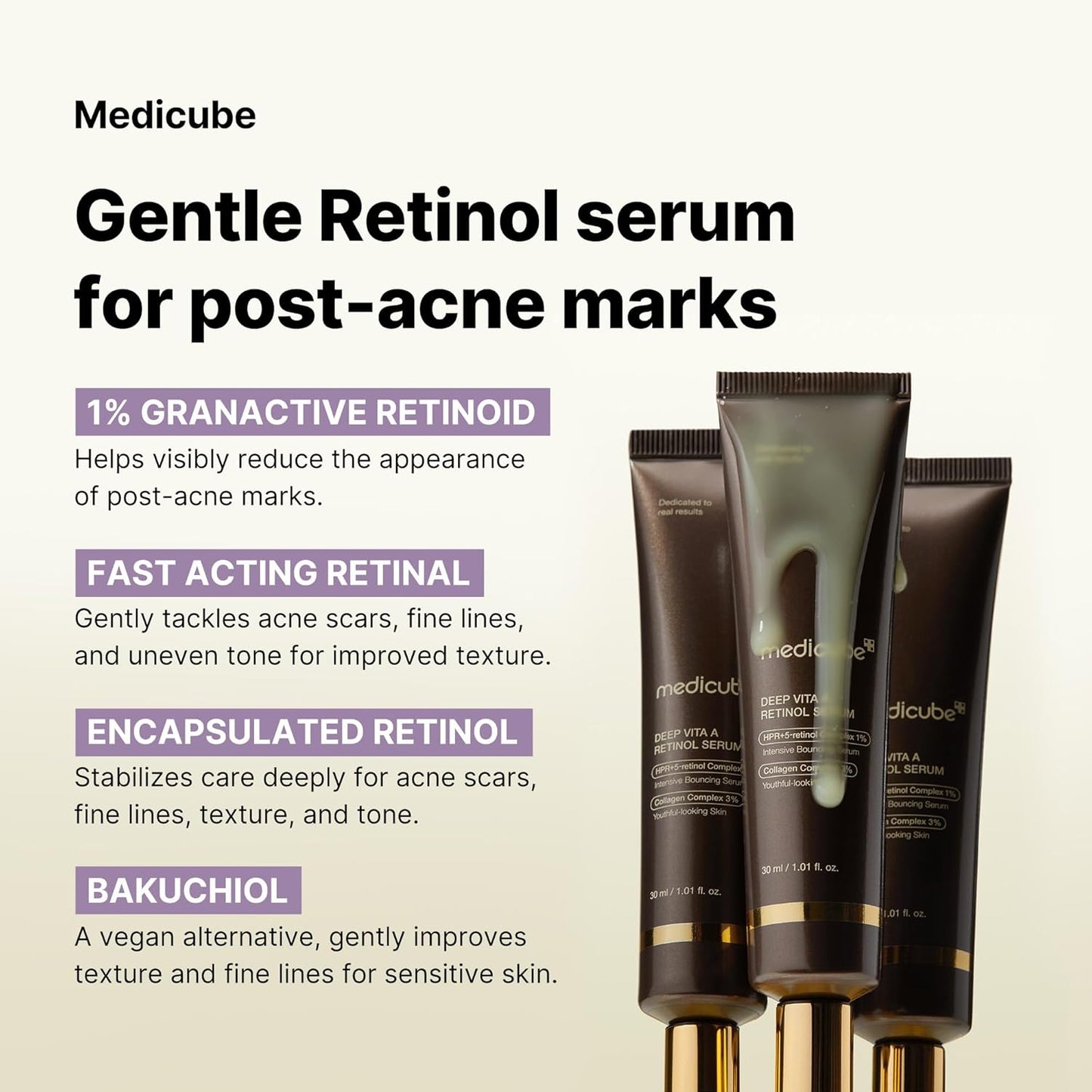Medicube Deep Reviving Bakuchiol Retinol Facial Serum - 1.01 oz