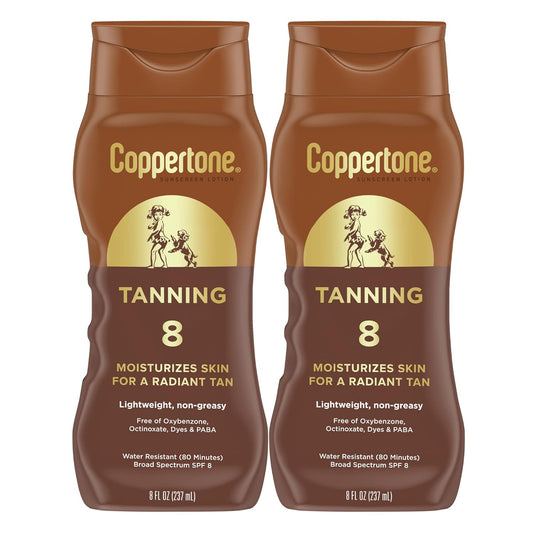 Coppertone Sunscreen Tanning Lotion SPF 8   8 Fl Oz Bottle
