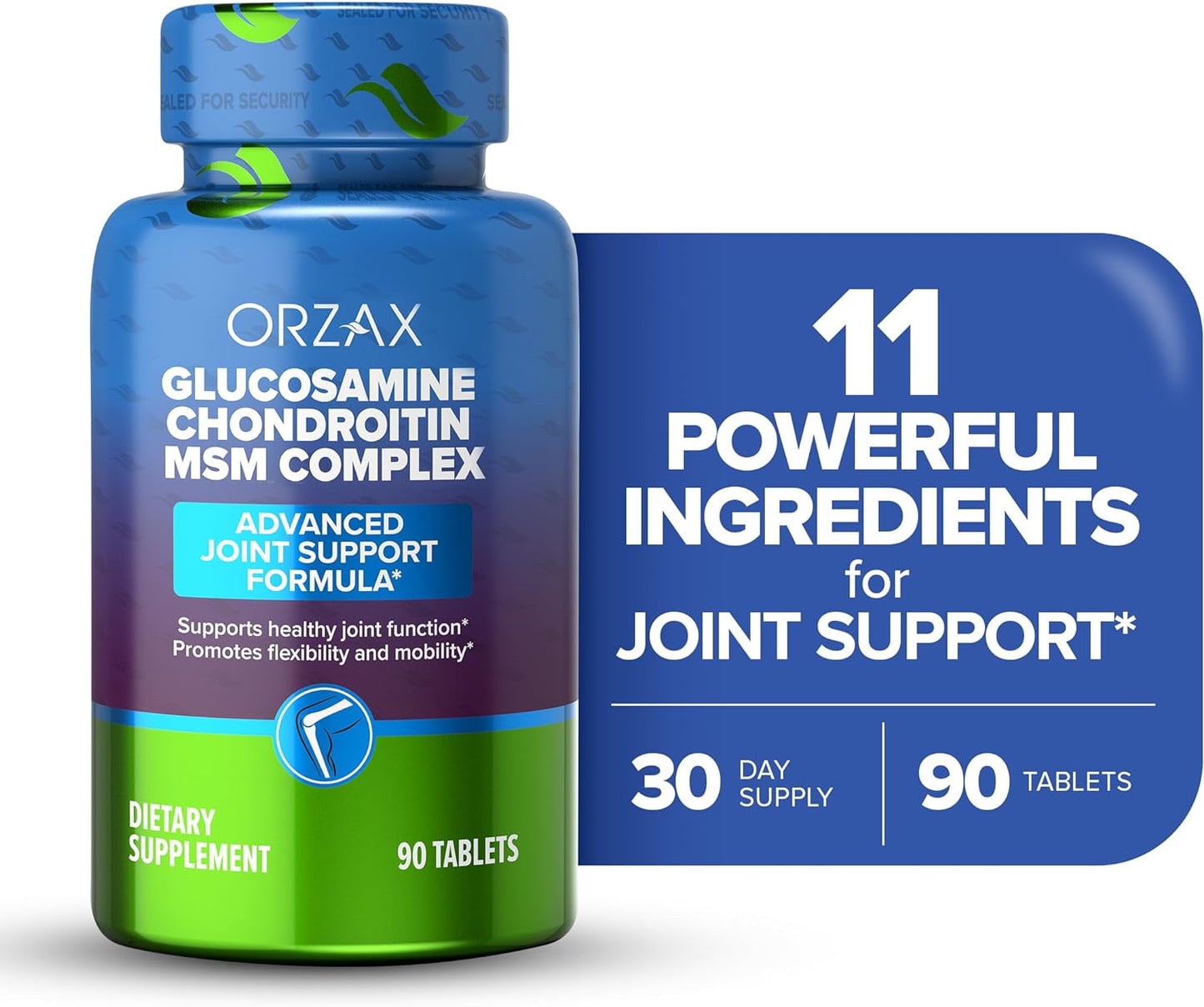 ORZAX All-in-one Joint Support Supplement with Glucosamine Chondroitin MSM - 90 Tablets