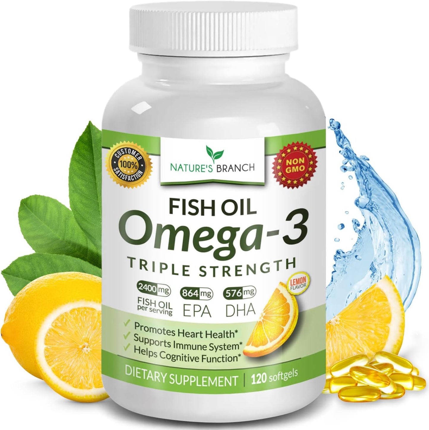 Best Triple Strength Omega 3 Fish Oil Pills 120 Capsules