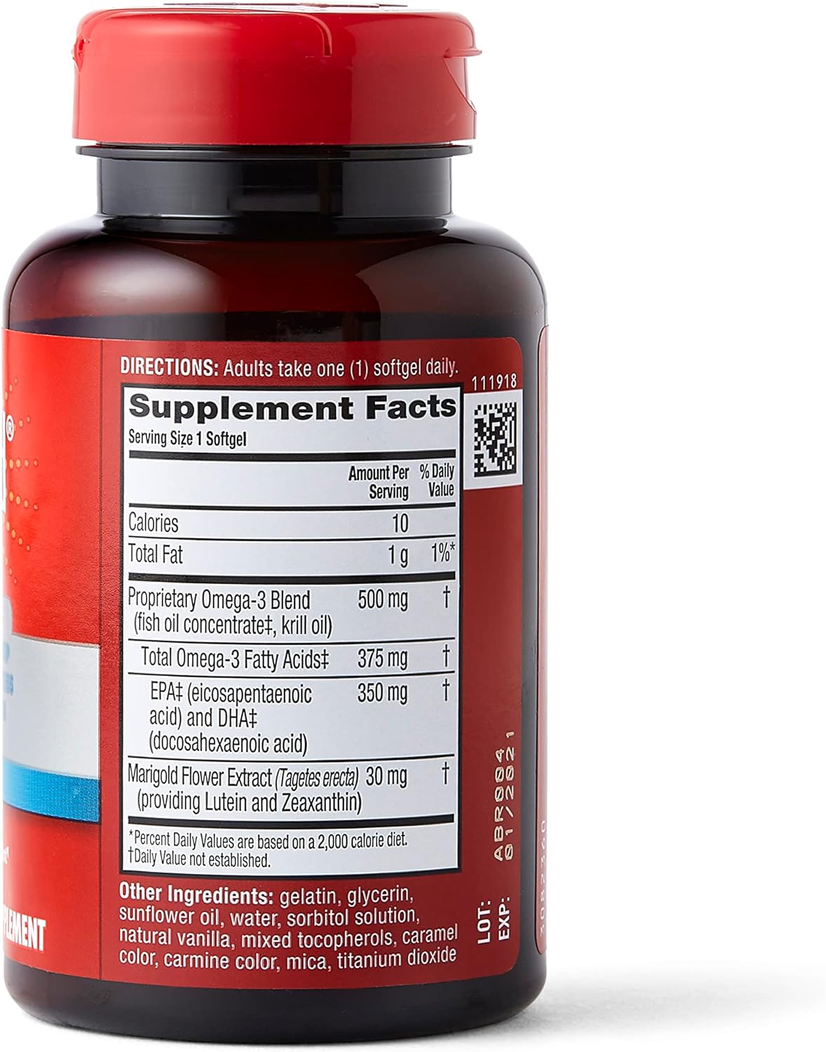 Megared Omega-3 Blend Total Body + Refresh 500mg Softgels, (65 Count in a Bottle)
