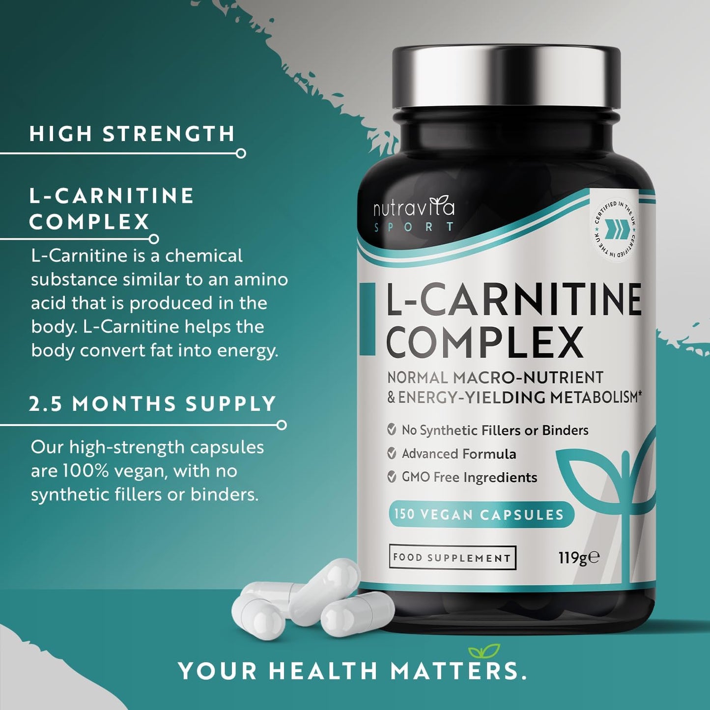 L-Carnitine Complex - 150 High Strength Capsules