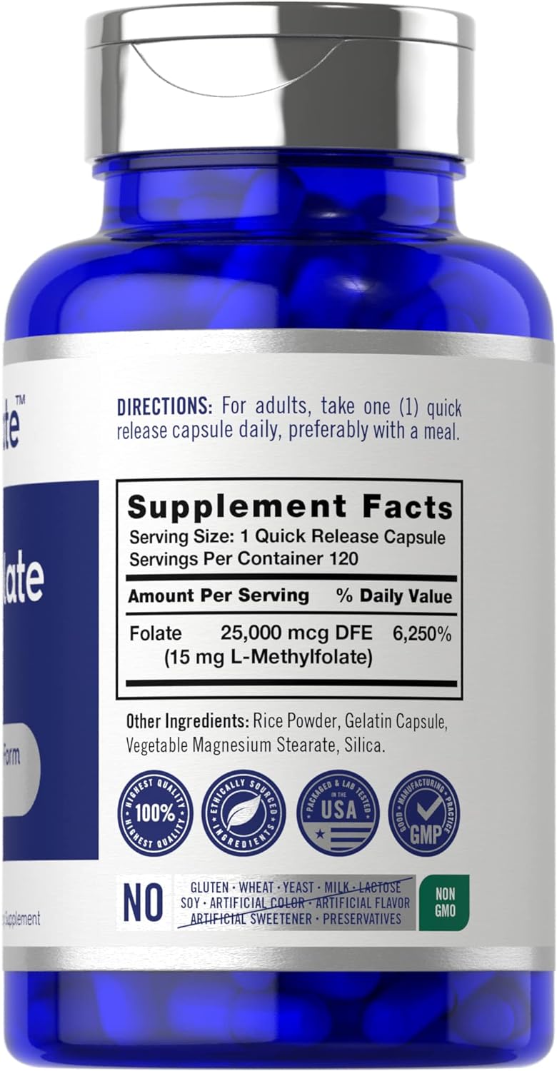 L Methylfolate 15mg  120 Capsules