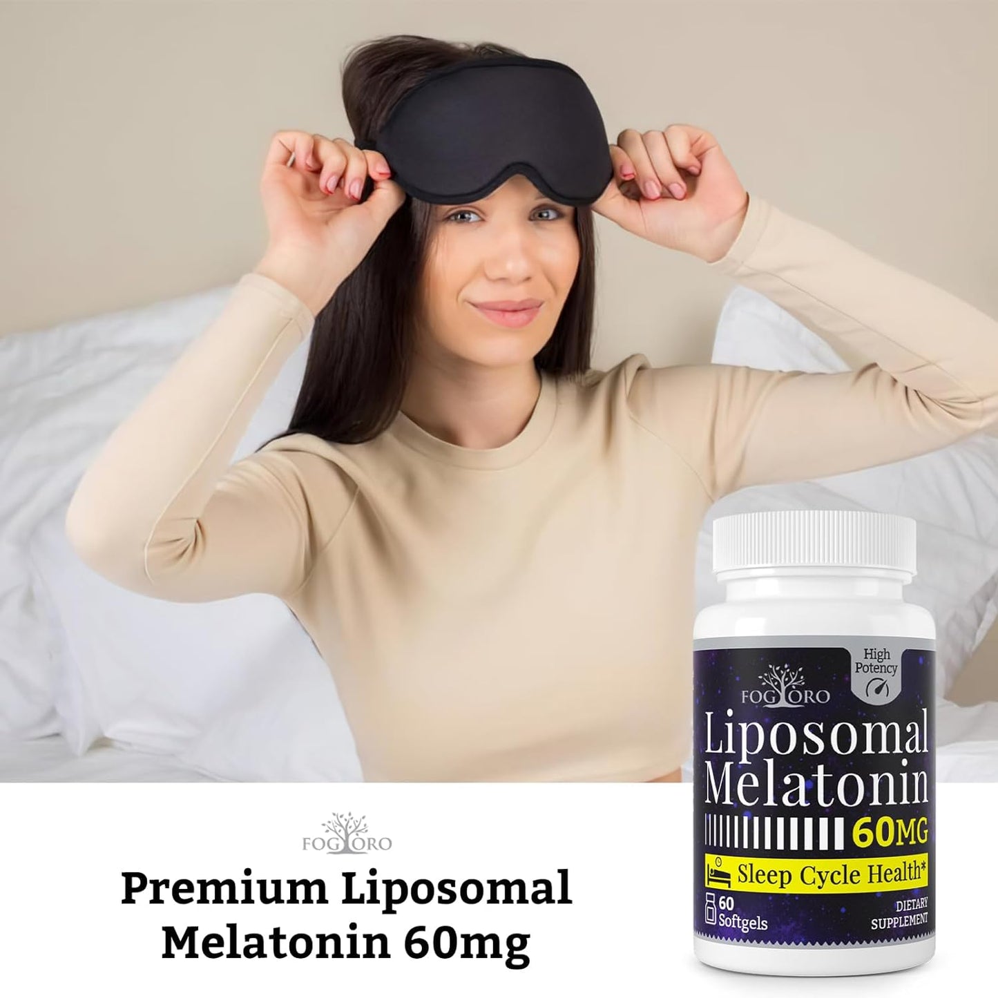 Melatonin 60mg-Fall Asleep Faster, Stay Asleep Longer,High Dose 60 count