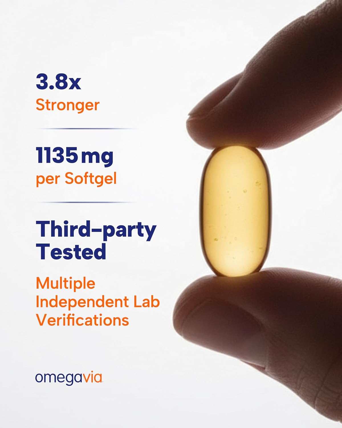 OmegaVia Ultra Concentrated Omega 3 Fish Oil Burpless - 60 Softgels
