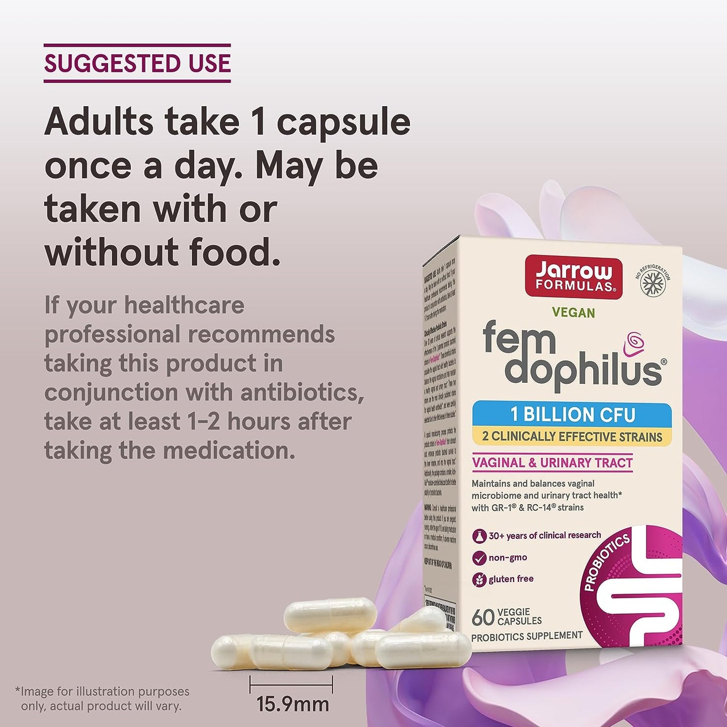 Jarrow Formulas Fem-Dophilus Probiotics   60 Veggie Capsules