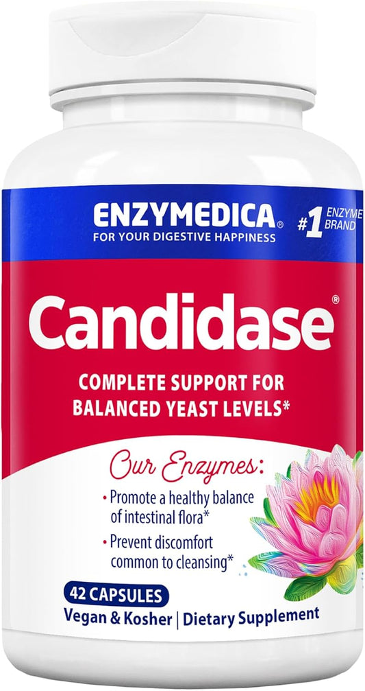 Enzymedica, Candidase, Digestive Enzymes Gut Health & Digestion, 42 Count