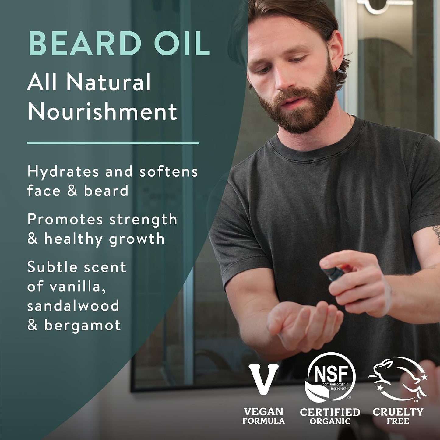 Badger Beard Oil, Babassu & Jojoba - 1 fl oz Glass Bottle