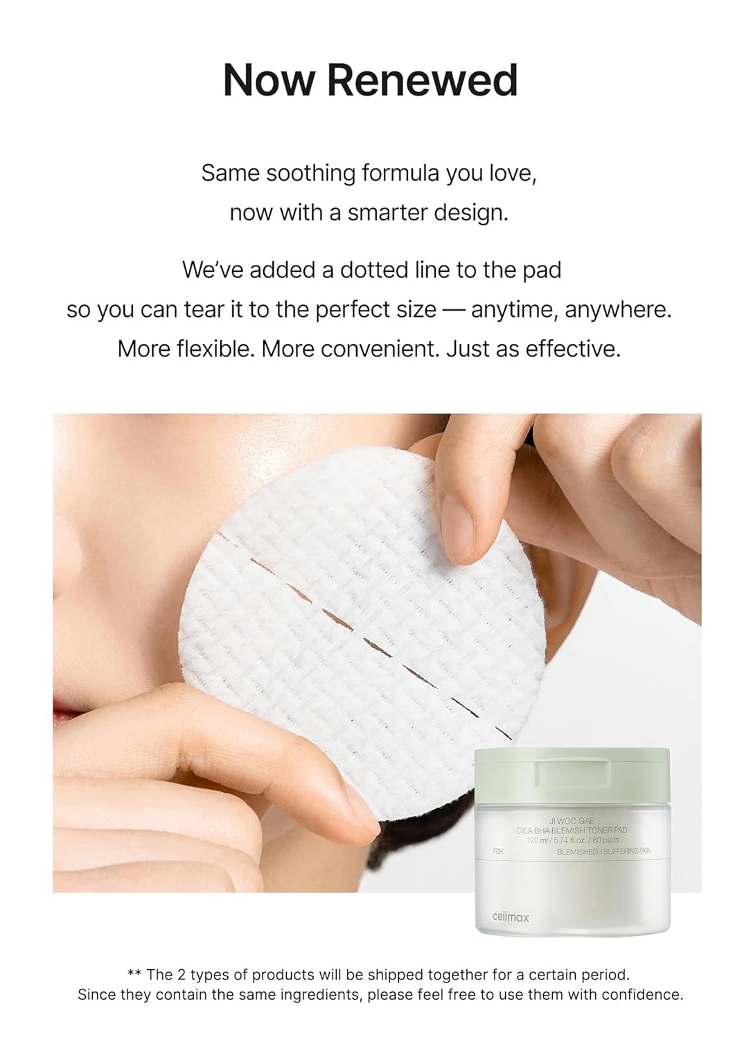 celimax Ji.Woo.Gae CICA BHA Blemish Toner Pad - 60 Pads
