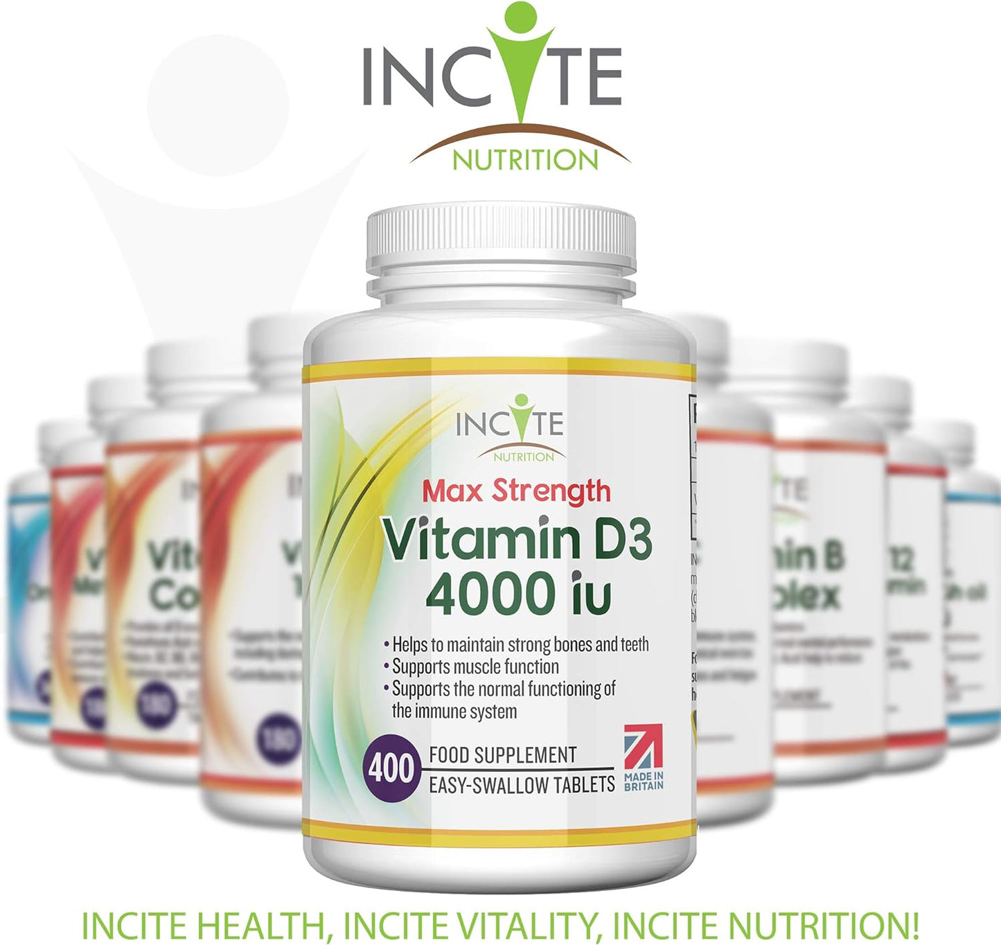 Vitamin D 4000iu - 400 Premium Vitamin D3 Easy-Swallow Micro 400 Tablets