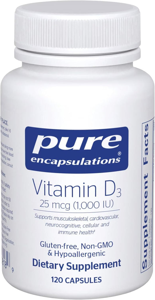 Pure Encapsulations Vitamin D3 25 mcg (1,000 IU) -  120 Capsules