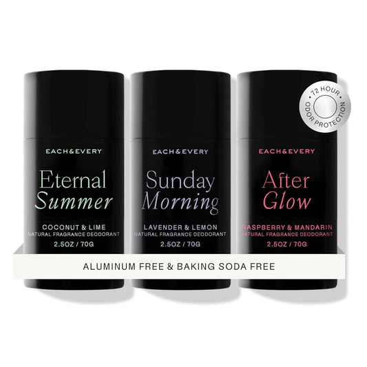 Each & Every All Natural Deodorant  - Multiple Scents (3 Pack, 2.5oz)