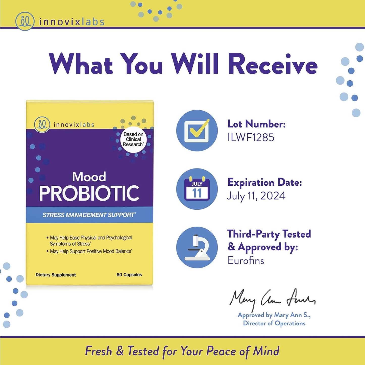 InnovixLabs 1st Probiotic Formula Clinically Studied for Mood Support 60 capsules