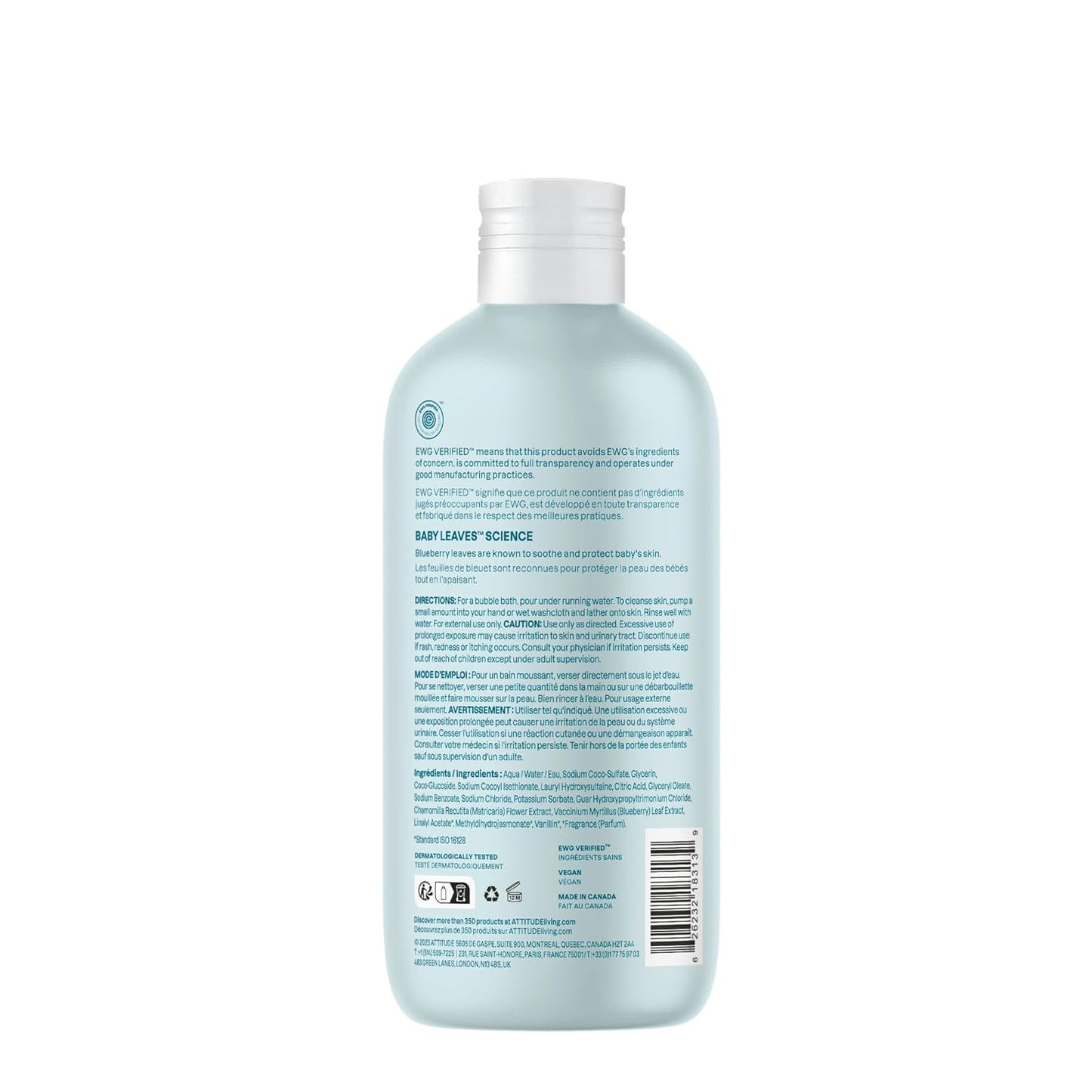 ATTITUDE Bubble Body Wash for Baby -16 Fl Oz