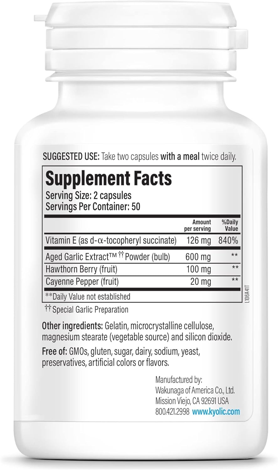 Kyolic Aged Garlic Extract Formula 106, Circulation Health, 100 Capsules