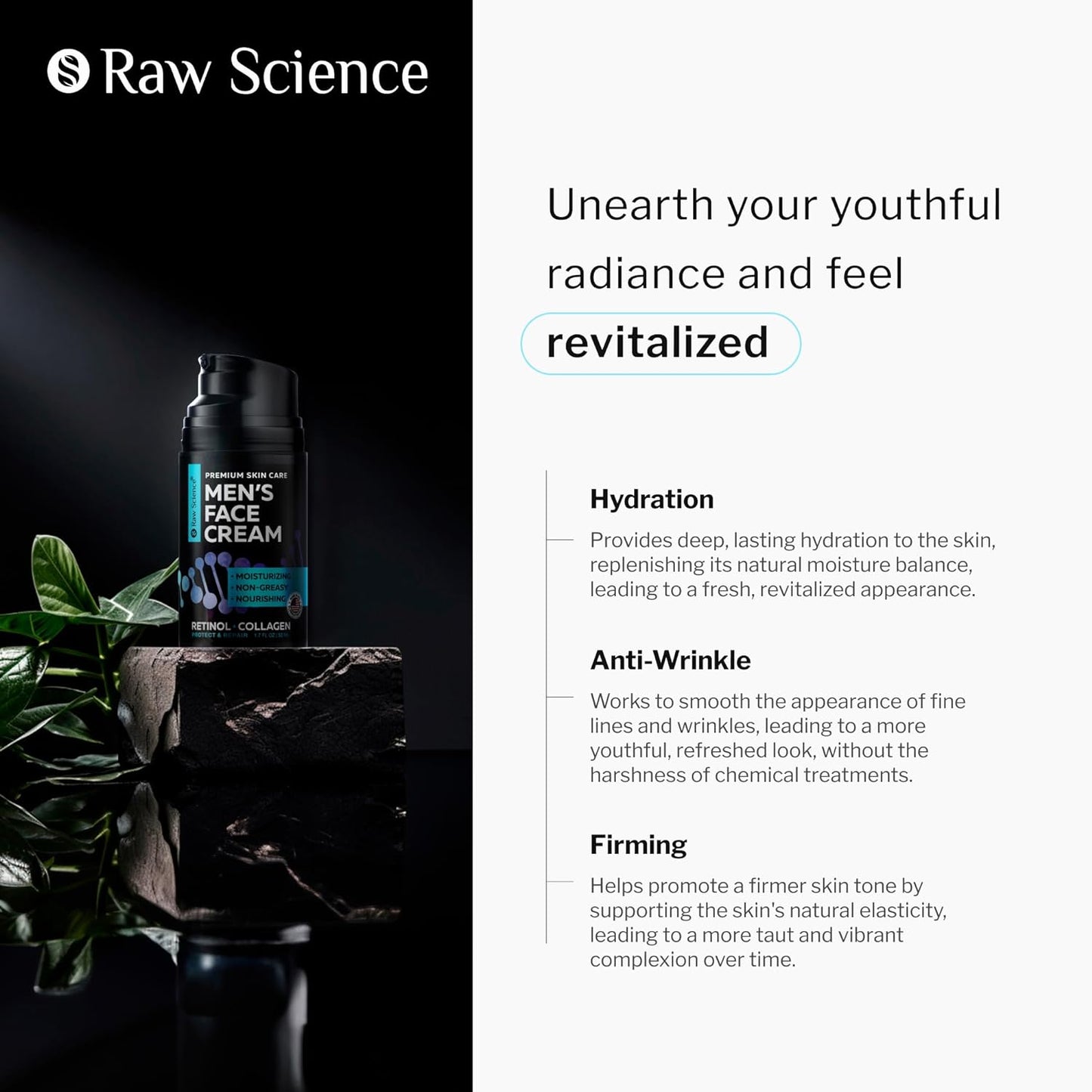 Men's Face Cream, Day & Night Moisturizer 2oz