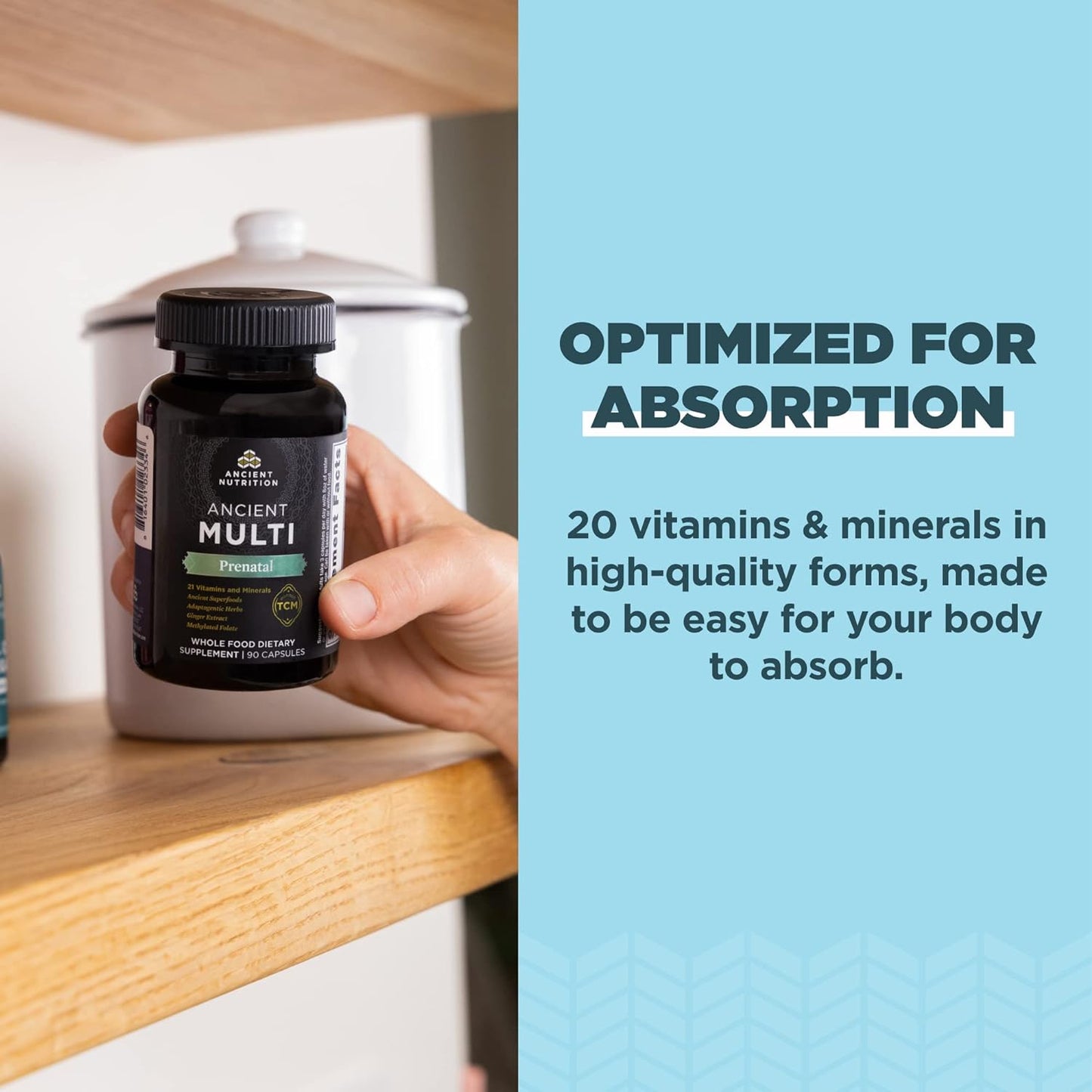 Ancient Nutrition Prenatal Vitamins, Multivitamin for Women 90 Capsules