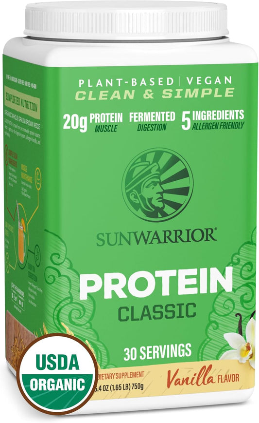SUNWARRIOR Organic Classic Vanilla Protein - 6.4 oz