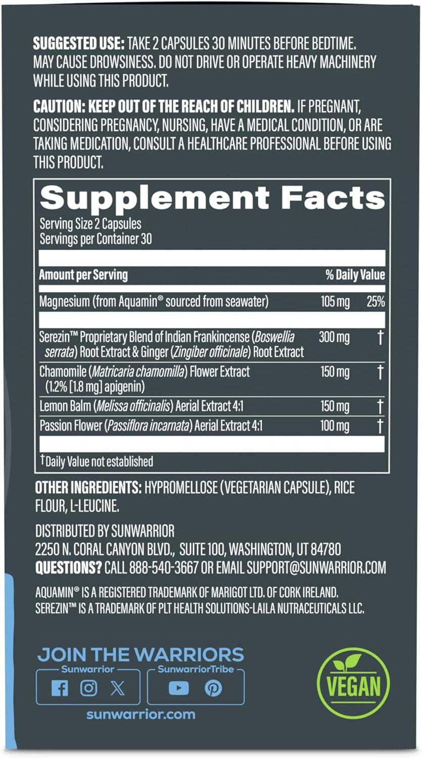 Sunwarrior Sleep Support & Restore  -60 Capsules