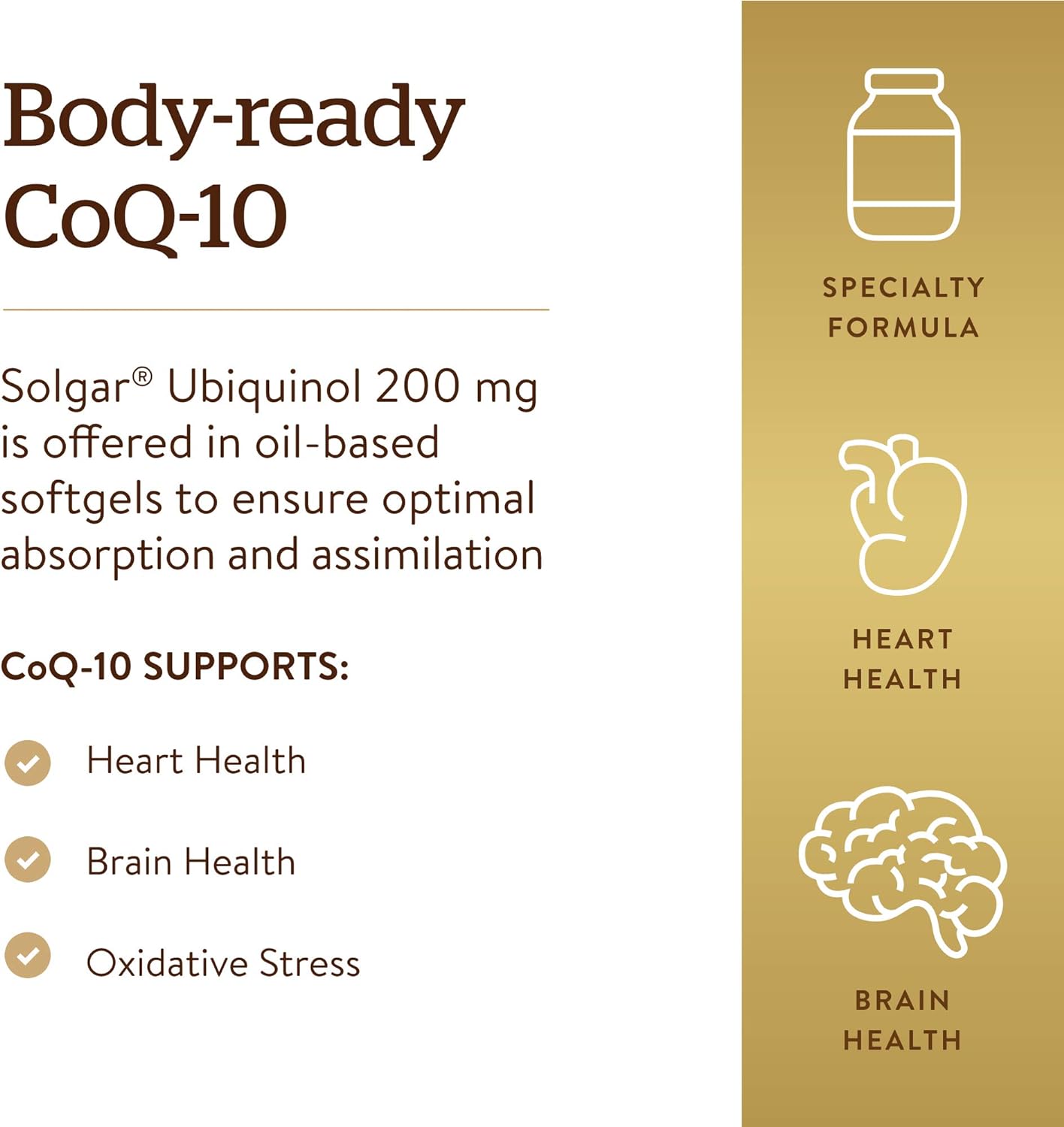 Solgar Ubiquinol 100 mg, 50 Softgels - Advanced Antioxidant Support
