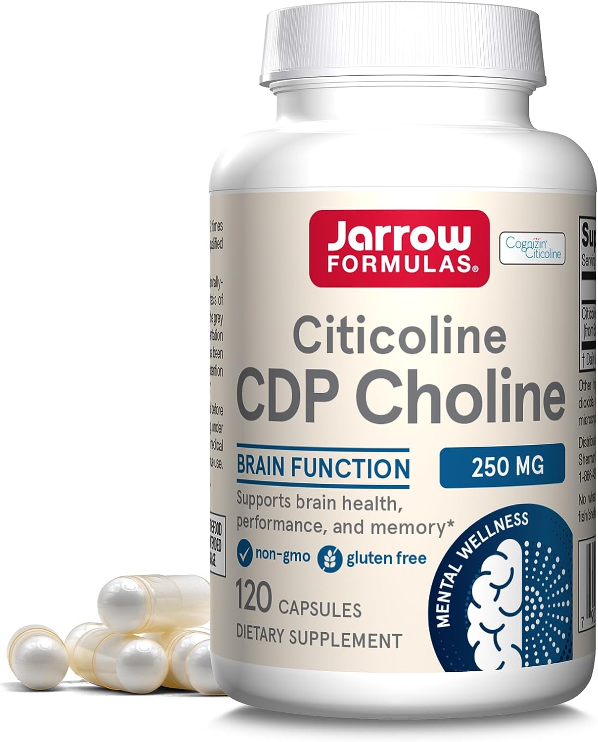 Jarrow Formulas Citicoline CDP Choline 120 Capsules