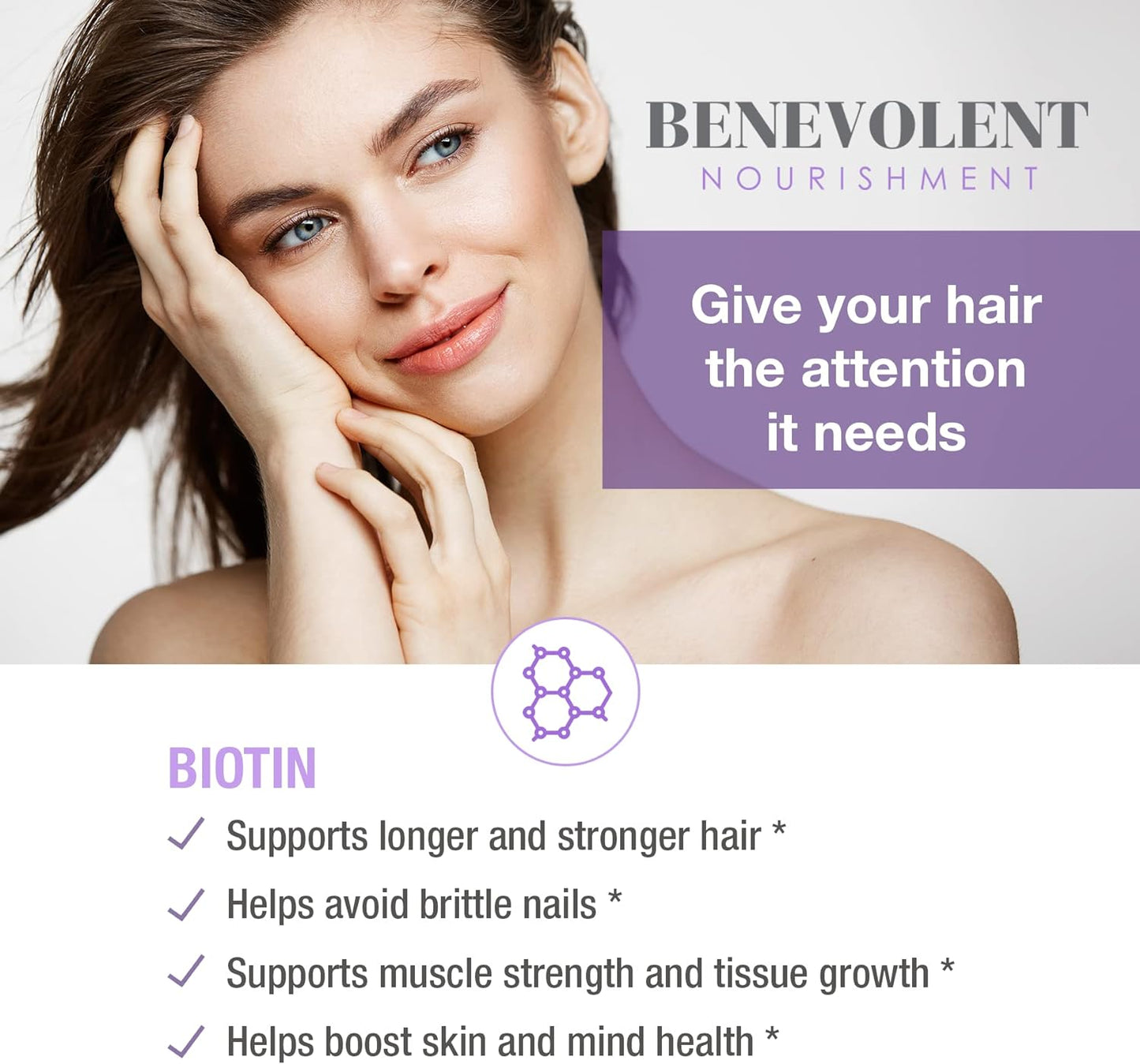 Benevolent Liquid Biotin 15000 mcg-30 ml