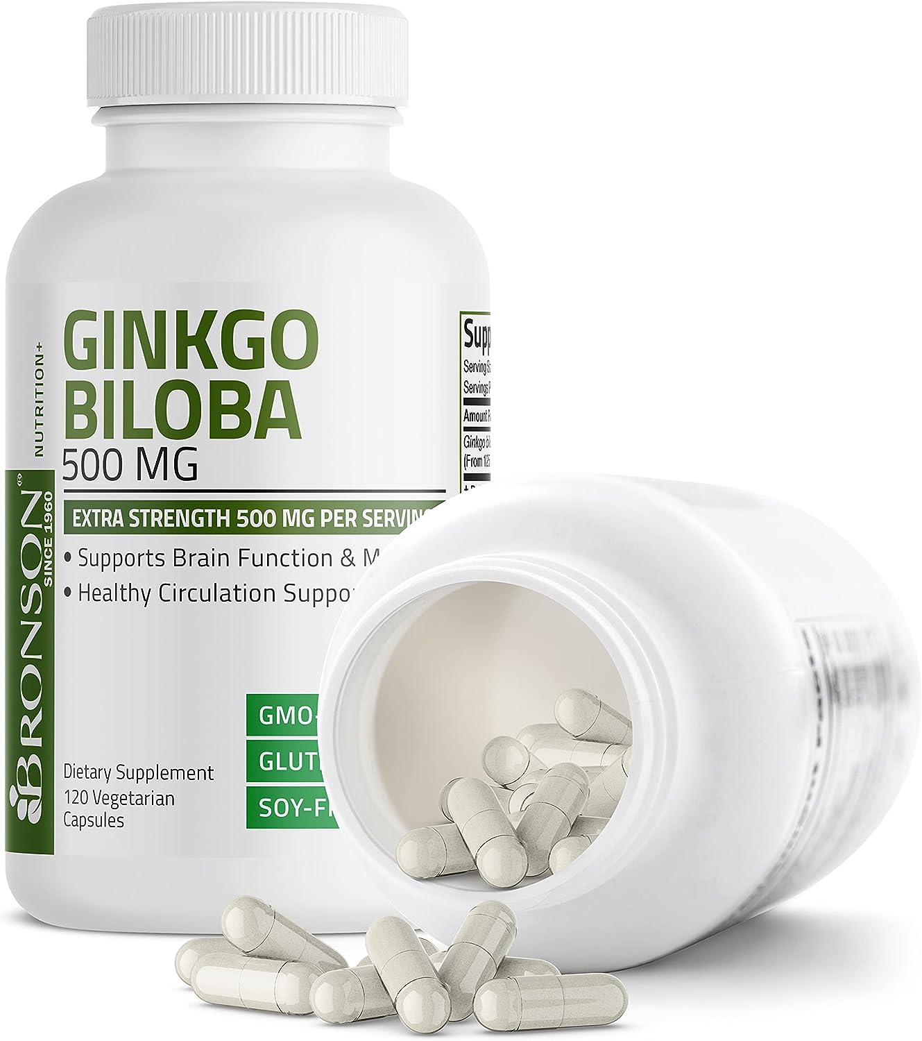 Bronson Ginkgo Biloba  Extra Strength  120 Vegetarian Capsules