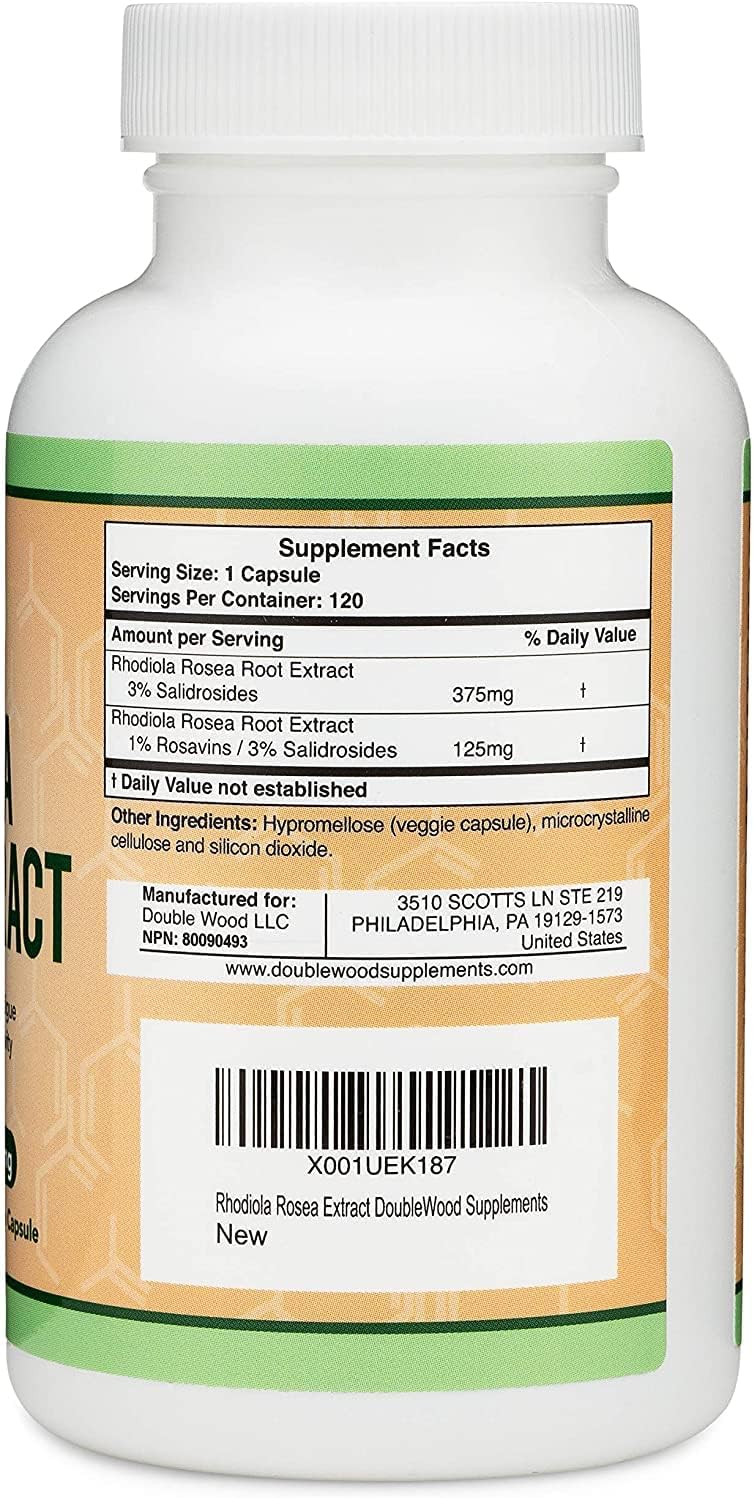 Rhodiola Rosea Supplement 500mg, 120 Vegan Capsules