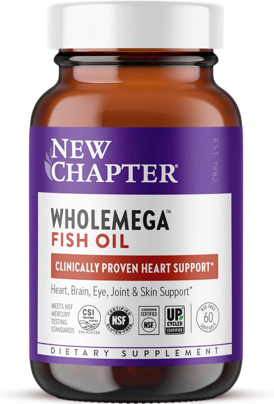 New Chapter Wholemega Fish Oil Supplement - 2000mg - 60 Softgels