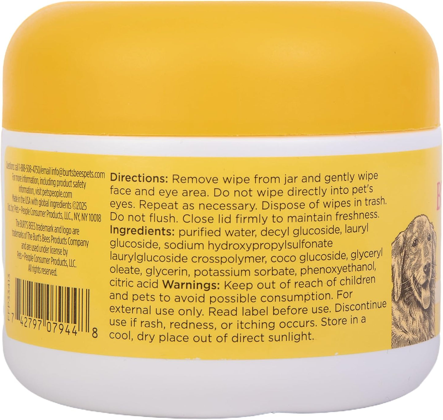 Burt’s Bees for Pets Eye and Ear Cleansing Wipes for Dogs - 100 Count