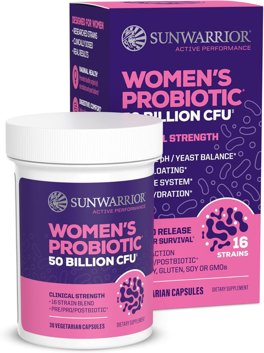 Sunwarrior Probiotic for Gut Health 50 Billion CFU Probiotics Supplement   - 30 Capsules