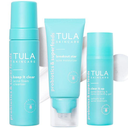 TULA Skin Care Acne Heroes Level 3 Acne Clearing Routine -  3-Piece Kit