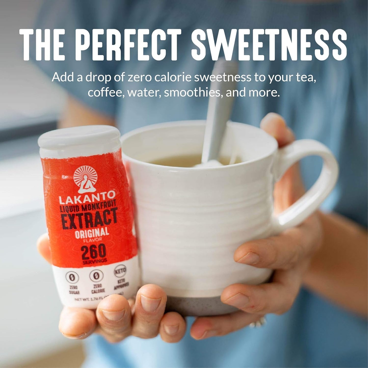 Lakanto Liquid Monk Fruit Extract Drops, Original - 1.76 Fl Oz