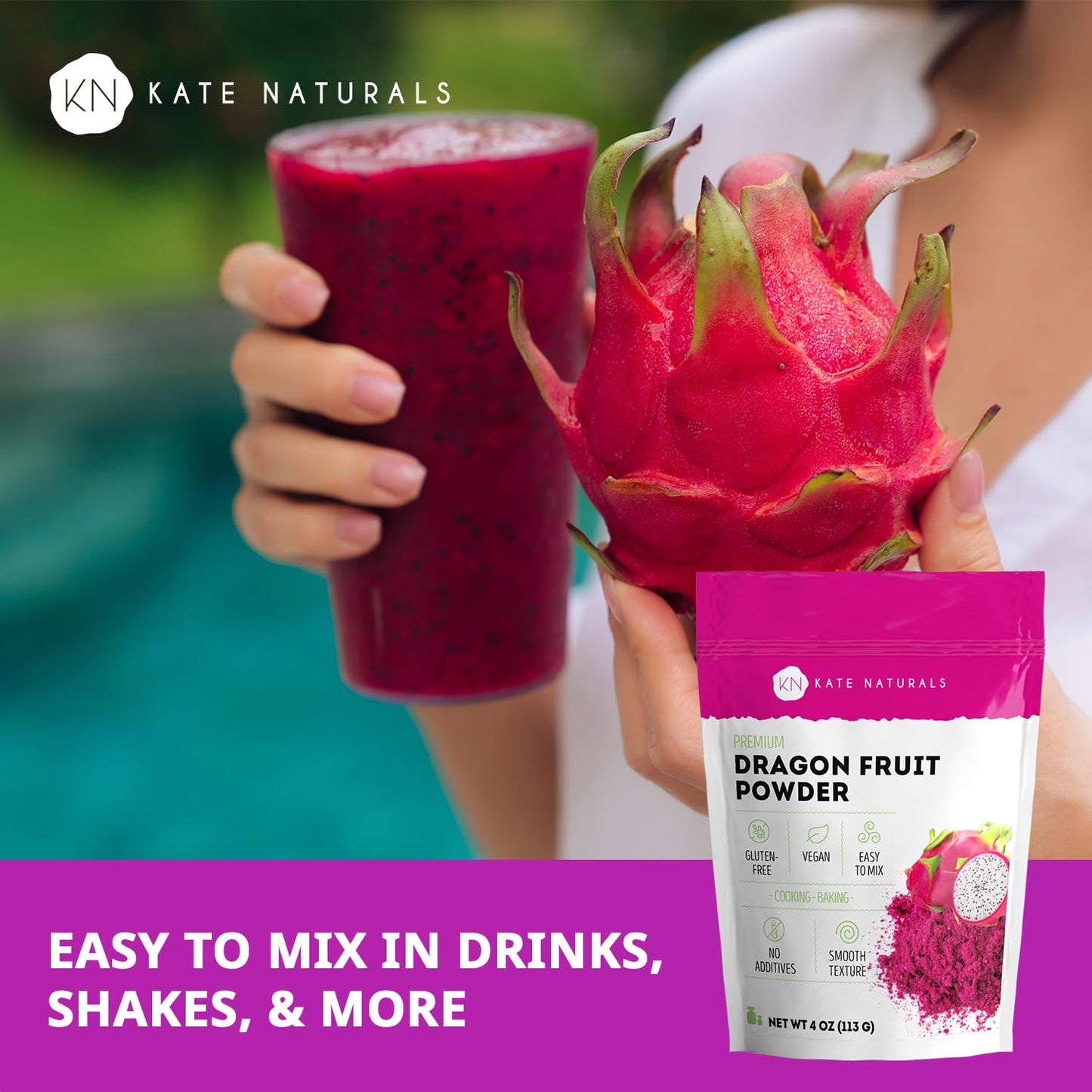 Kate Naturals Dragon Fruit Powder - 4oz