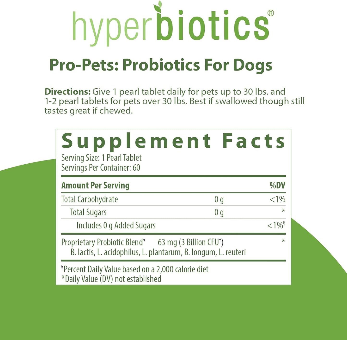 Hyperbiotics Pro Pets Probiotics | Probiotics for Dogs & Cats 60 count