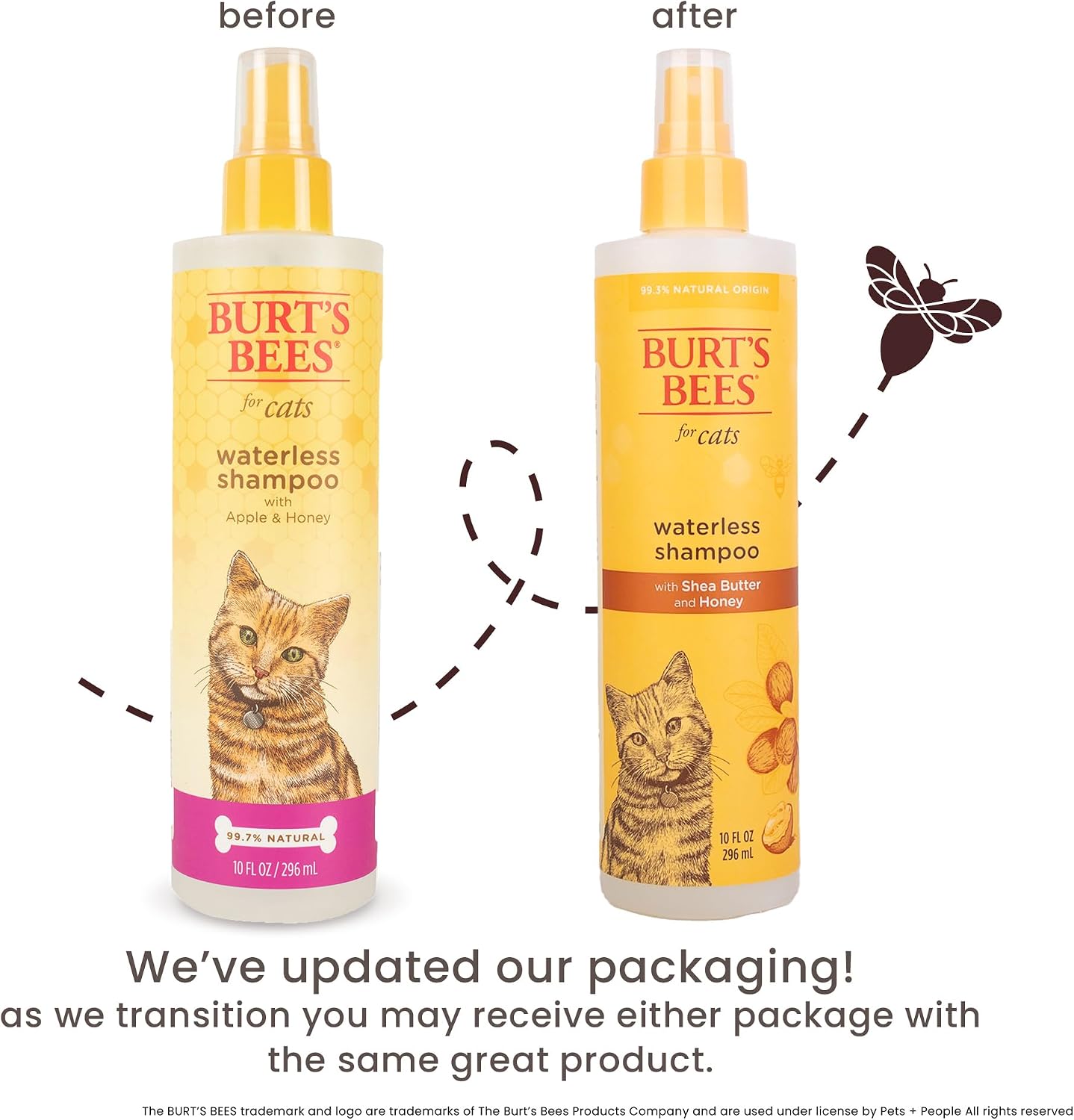 BURT'S BEES FOR PETS Waterless Cat Shampoo Spray - 10 Fl Oz - 2 Pack