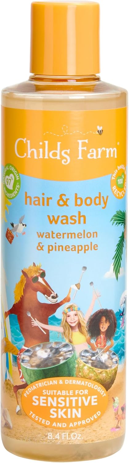 Childs Farm, Kids Hair & Body Wash for Dry, Watermelon & Organic -  8.4 Fl Oz