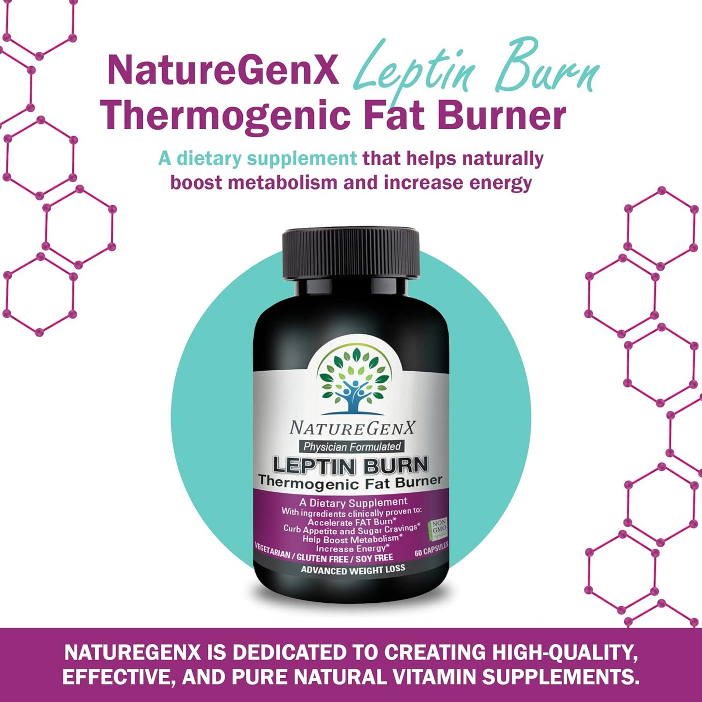 Leptin Burn - Thermogenic Fat Burner, Appetite Suppressant -60 capsules