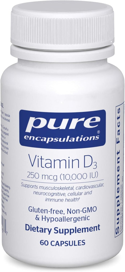 Pure Encapsulations Vitamin D3 250 mcg (10,000 IU) -  60 Capsules