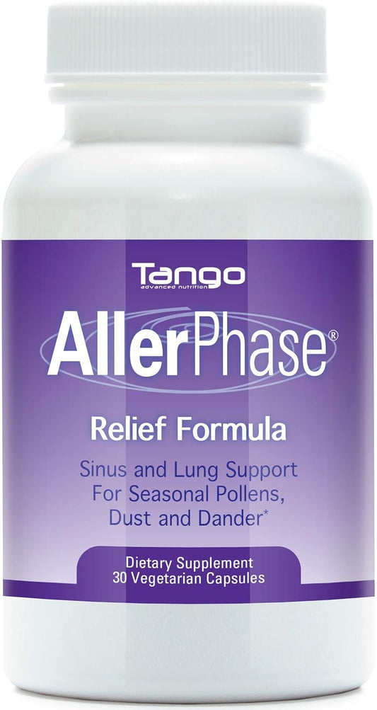 AllerPhase Natural Herbal Sinus and Lung Relief Supplement 30 Vegetarian Capsules