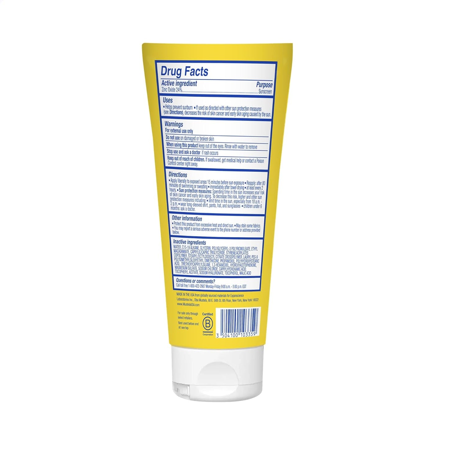 Mustela Baby Mineral Sunscreen Lotion SPF 50 Broad Spectrum -3.38 fl oz