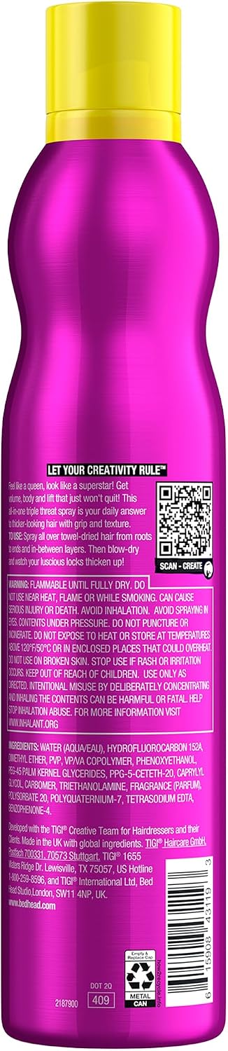 TIGI Bed Head Hair Thickening Spray, Queen for a Day – 10.5 Oz