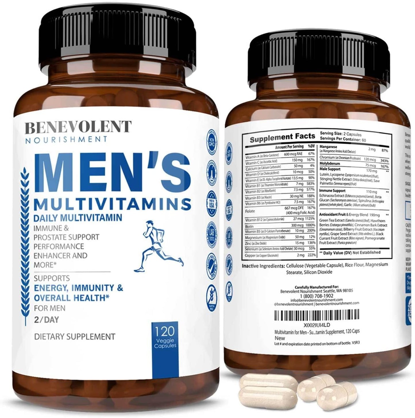 Multivitamin for Men - Supports Energy & Overall Health 120 Caps