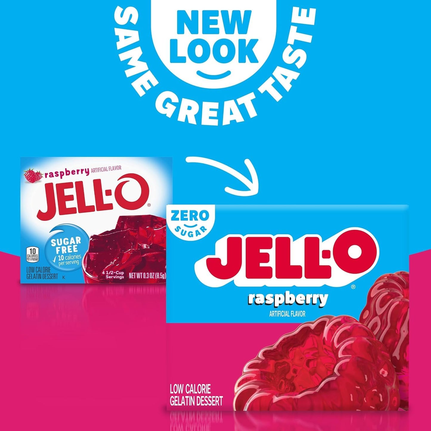 JELL-O Raspberry Sugar Free Gelatin Dessert Mix (0.3 oz Boxes, Pack of 6)