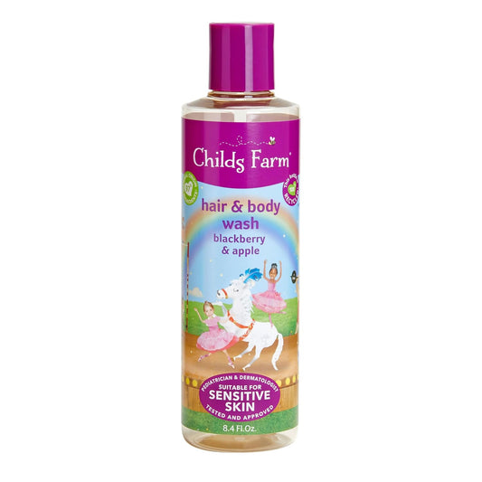 Childs Farm, Kids Hair & Body Wash for Dry Blackberry & Organic Apple - 8.4 Fl Oz