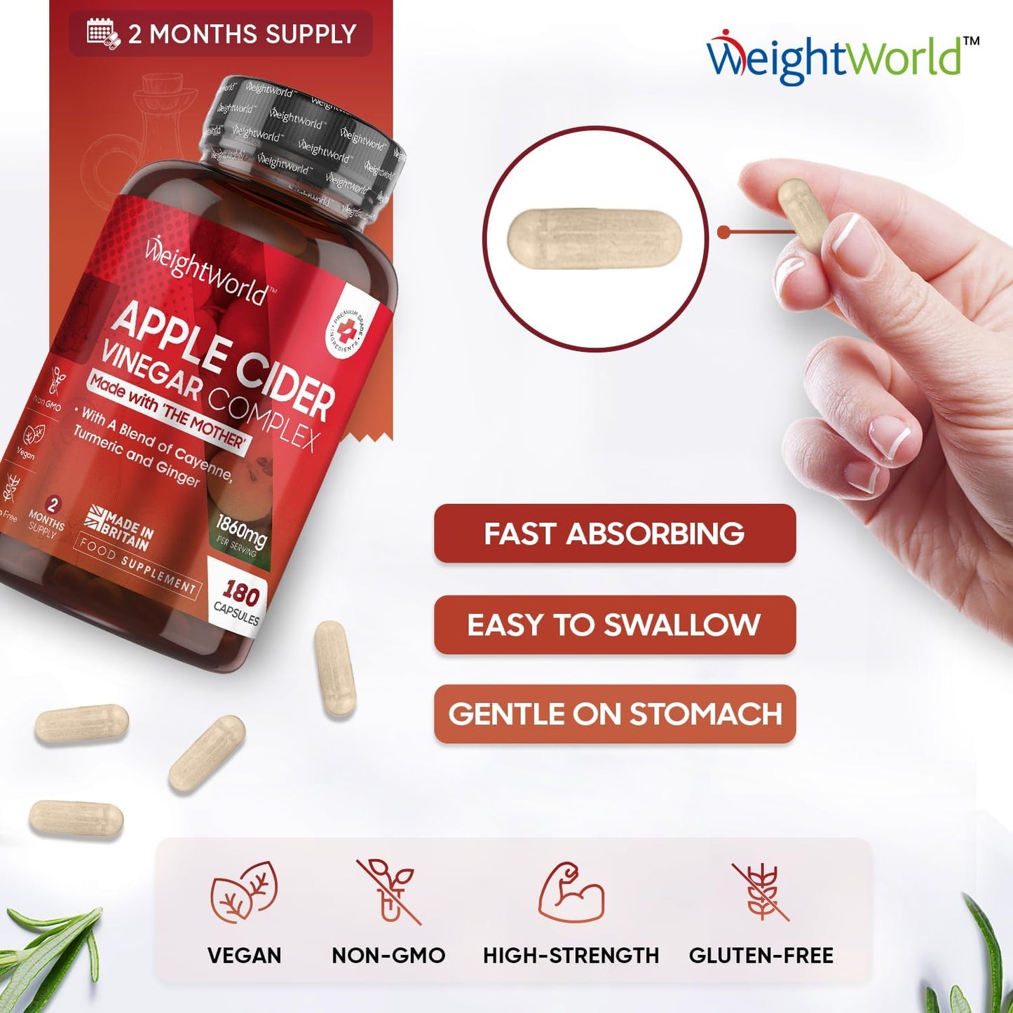 Apple Cider Vinegar with Mother 180 Capsules
